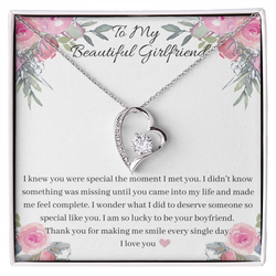 To My Beautiful Girlfriend - Heart Rhinestone Necklace