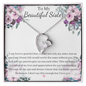 Rhinestone Heart Pendant Necklace To My Beautiful Sister