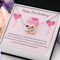21st Birthday - Double Interlocked Hearts Necklace