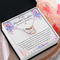 Double Interlocked Hearts Necklace For Daughter - Wedding Gift From Dad