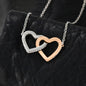 Double Interlocked Hearts Necklace For Mother In Law