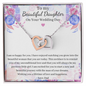 Double Interlocked Hearts Necklace For Daughter - Wedding Gift From Dad