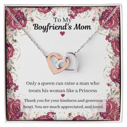 Double Interlocked Hearts Necklace For Boyfriend's Mom