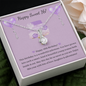 Sweet 16 Birthday Gift - Little Ribbon Rhinestone Crystal Necklace