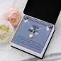 50th Birthday Gift - Little Ribbon Rhinestone Crystal Necklace