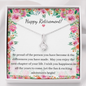 Retirement Gift - Little Ribbon Rhinestone Necklace