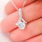 Sweet 16 Birthday Gift - Little Ribbon Rhinestone Crystal Necklace