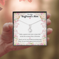 Little Ribbon Rhinestone Crystal Necklace For Boyfriend's Mom