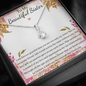 Little Ribbon Rhinestone Necklace For Your Sister