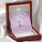 Sweet 16 Birthday Gift - Little Ribbon Rhinestone Crystal Necklace