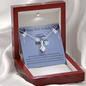 50th Birthday Gift - Little Ribbon Rhinestone Crystal Necklace