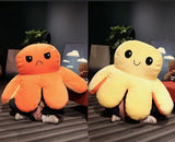 Reversible Double Sided Funny Mood Octopus Plushie - Angry on 1 Side, Happy on 1 Side