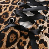 Leopard Print Criss Cross Back Bodysuit