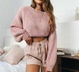 Adorable Puffy Cropped Sweater