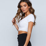 Sherry Button Up Tee Crop Top