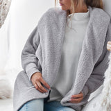Fluffy Faux Fur Hooded Cardigan Sweater