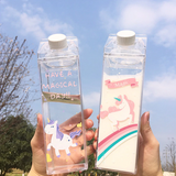 Adorable Unicorn Transparent Water Bottle
