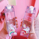 Adorable Unicorn Transparent Water Bottle