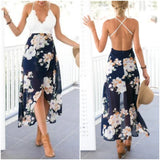 Lacey V-Neck Floral Maxi Dress - Navy