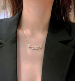 Heart Clover Rhinestone Necklace - 2 Styles
