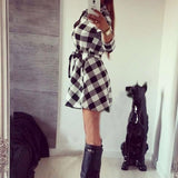 Adorable Checkered Plaid Button Up Dress