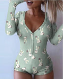 Minty Bunny Onesie Romper Pajamas