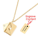 Envelope Necklace - Custom Engraved Letter Inside