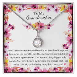 Lovely Eternal Love Circle Pendant Necklace For Grandma