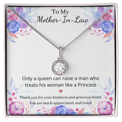 Lovely Eternal Love Circle Pendant Necklace For Your Mother In Law