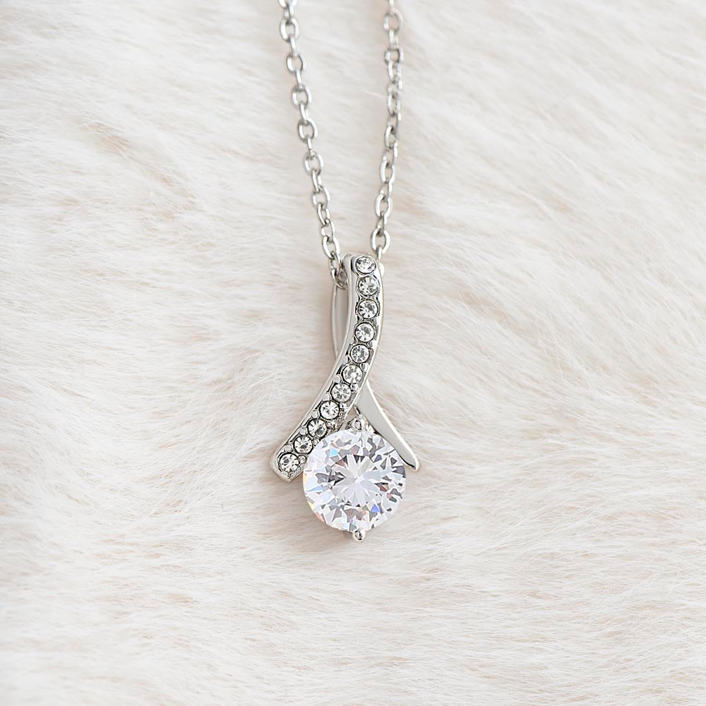 Have A Meowii Christmas - Little Ribbon Rhinestone Crystal Necklace