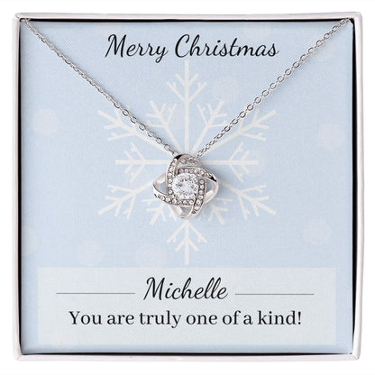 Merry Christmas Snowflake - Love Knot Necklace
