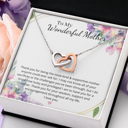Double Interlocked Hearts Necklace For Mother
