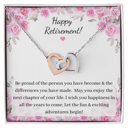 Retirement Gift - Double Interlocked Hearts Necklace
