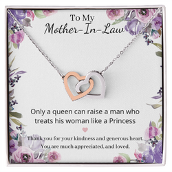 Double Interlocked Hearts Necklace For Mother In Law