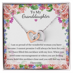 Double Interlocked Hearts Necklace For Granddaughter