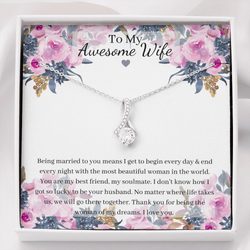Little Ribbon Rhinestone Necklace For Your Wife