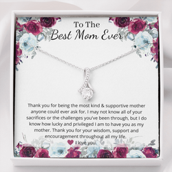 Little Ribbon Rhinestone Necklace For Your Mom