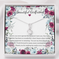 Little Ribbon Rhinestone Necklace For Your Girlfriend
