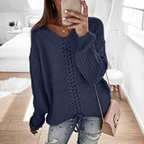 Lovely Braided Baggy Knit Sweater
