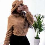 Adorable Fleece Bear Hoodie Sweater