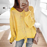 Lovely Braided Baggy Knit Sweater