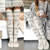 Winter Cozy Snowflake Thigh High Socks