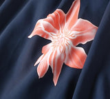 Navy Floral Boho Deep V-Neck Maxi Dress