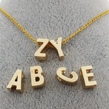 Tiny Monogram Letter Necklace - SILVER