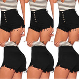 Slimming High Waisted Button Up Shorts