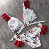 Allie Floral Print Frills Bikini #1 - 2 PCS SET