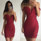 Sweetheart Floral Lace Bodycon Dress