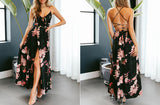 Midnight Floral V-Neck Maxi Dress