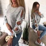 Adorable Ribbon Sleeve Sweater