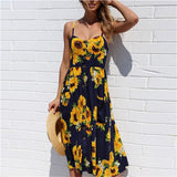 Blue Sun Flower Sun Dress